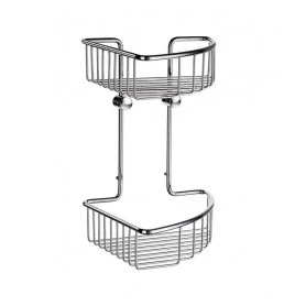 Dvojitá odkladacia polička rohová, mriežka SMEDBO Chróm lesklý