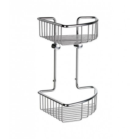 Dvojitá odkladacia polička rohová, mriežka SMEDBO Chróm lesklý