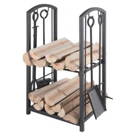 Koš na dřevo v kombinaci s krbovým nářadím LIENBACHER 21.00.208.2
