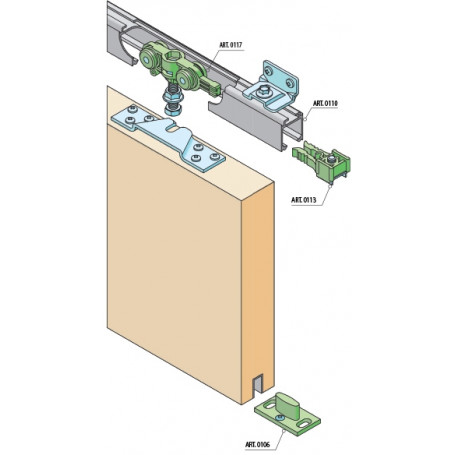 Kování na dřevěné posuvné dveře SISCO SISTEM - LEGGERA