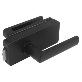 Zámek na skleněné dveře UNIQUE R8 + klika HOSTA - Černá matná