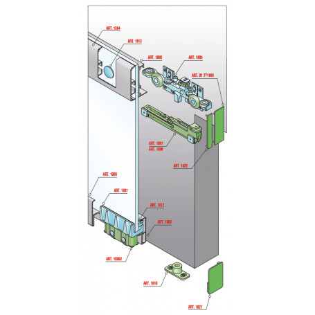 Skrytý systém pro skleněné posuvné dveře SISCO SISTEM