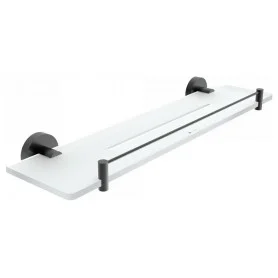 Skleněná police s držáky a ohradou NIMCO UNIX BLACK IXI 500 mm