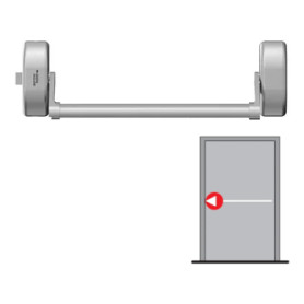 Panikové kování pro jednokřídlé dveře s 1-bodovým zajištěním DORMAKABA PHA 2000