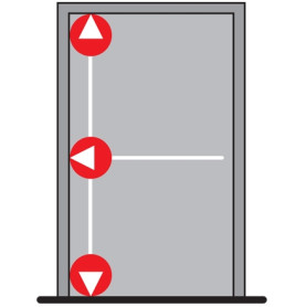 DORMA PHA 2000 Tříbodové vertikální + horizontální zajištění  D1/1B-1H-1D