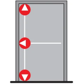 DORMA PHA 2000 Tříbodové vertikální + horizontální zajištění  D1/1B-1H-1D