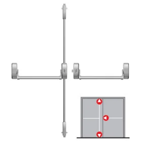 Panikové kování pro dvoukřídlé dveře s 3-bodovým zajištěním DORMAKABA PHA 2000