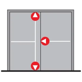DORMA PHA 1102/1202 Tříbodové zajištění pro dvoukřídlé dveře D2/1H-1D-1B