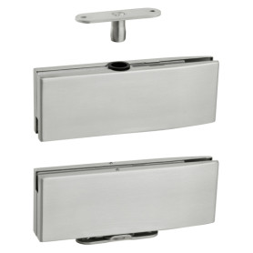 Pružinový pivotový samouzavírací set na skleněné dveře s aretací JNF