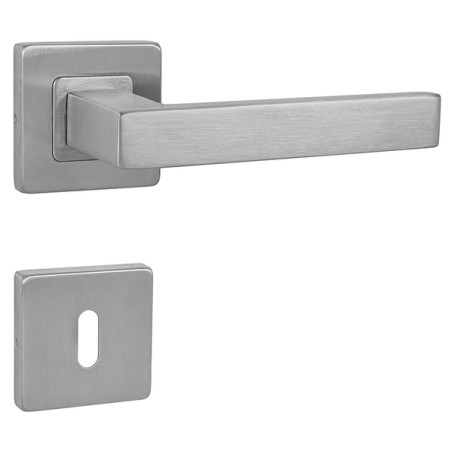 Klika na dveře MP QUADRA - HR - Broušená nerez