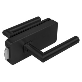 Zámek na skleněné dveře UNIQUE R8 + klika FAVORIT - Černá matná