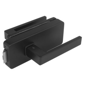 Zámek na skleněné dveře UNIQUE R8 + klika SULLA - Černá matná