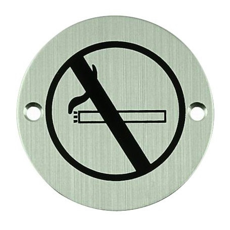 Nerezový piktogram kulatý - zákaz kouřit