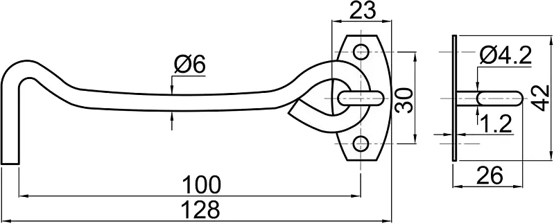 Rozpěrný hák na dveře