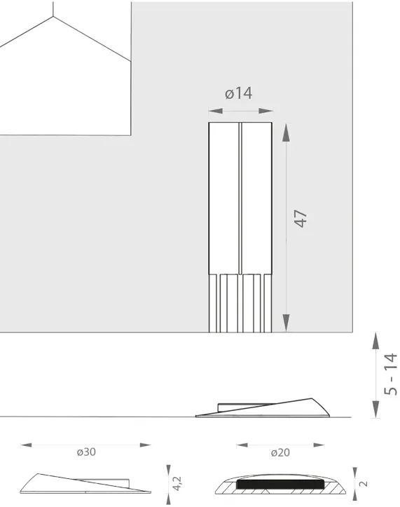 Magnetická zarážka dveří (skrytá) Model 2