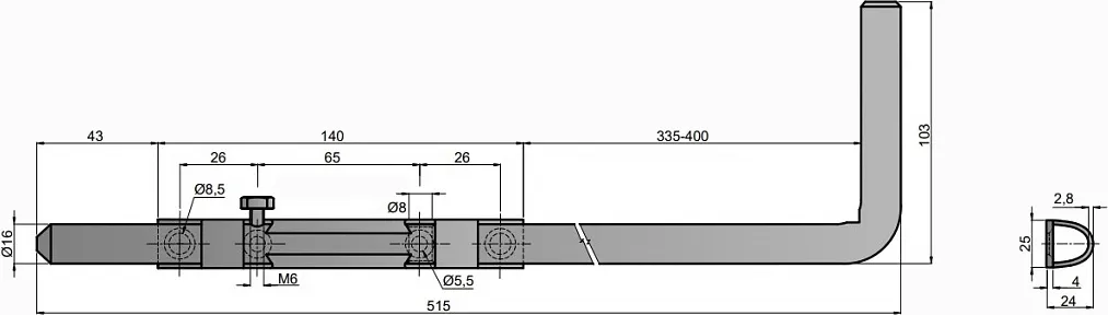 Zástrč vratová 500/16