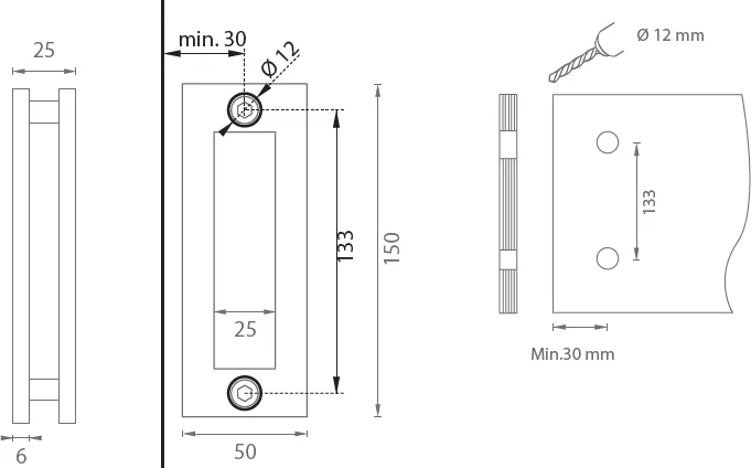 Mušle na skleněné posuvné dveře JNF IN.16.530