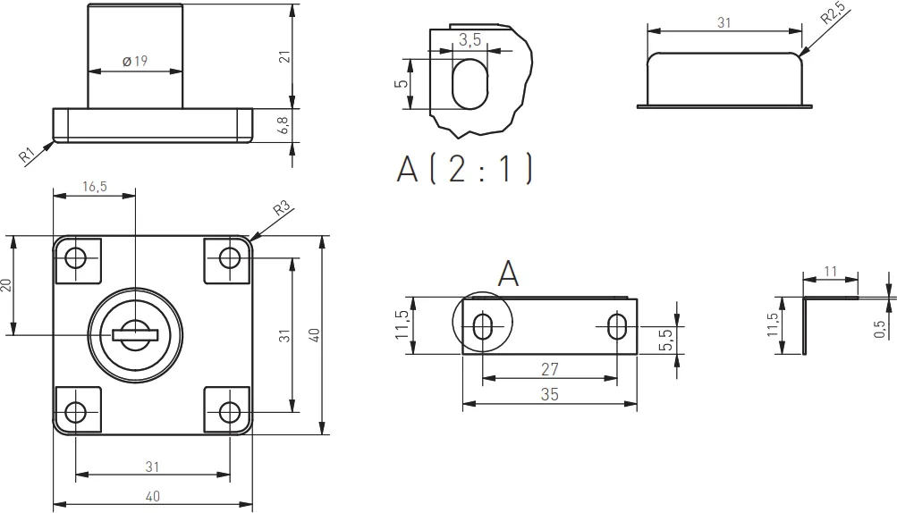 Nábytkový zámek GTV K-138 