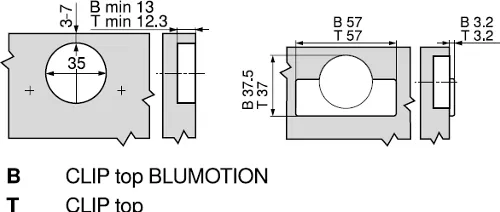 BLUM CLIP TOP +45° III
