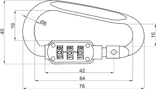 Uzamykatelná karabina s číselným kódem