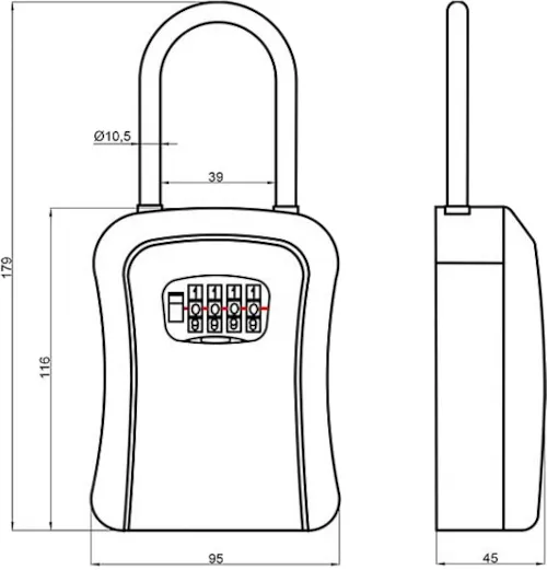 Sejf na klíče s číselným kódem na zavěšení
