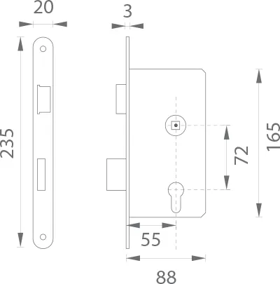 Mechanický panikový zámek DORMAKABA 182 - D